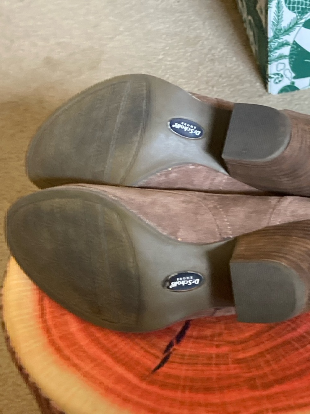 Dr. Scholl's Taupe Suede Lace-Up Heel Shoes - Picture 6 of 7